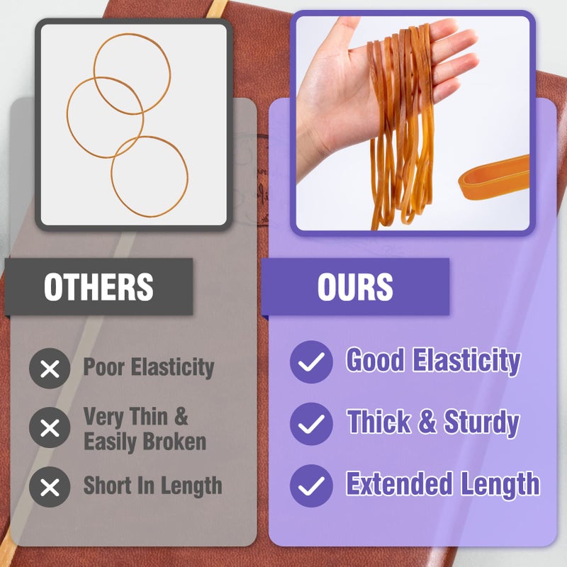 ANPHSIN Super Size Rubber Bands - 60 Pcs Large Heavy Duty Latex Rubber Bands  Thick Multi Function Elastic Wrapping Bands Long for Office Outdoor Tie Up Garbage Bag Notebook File Packing Moving - Image 4